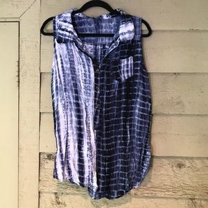 Papermoon for Stitch Fix Blue Tie Dye Tunic Top